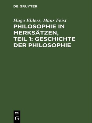 cover image of Philosophie in Merksätzen, Teil 1